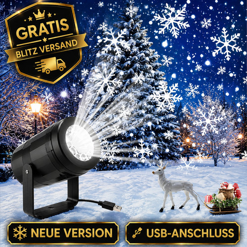 Led projektor schneeflocken - led,
